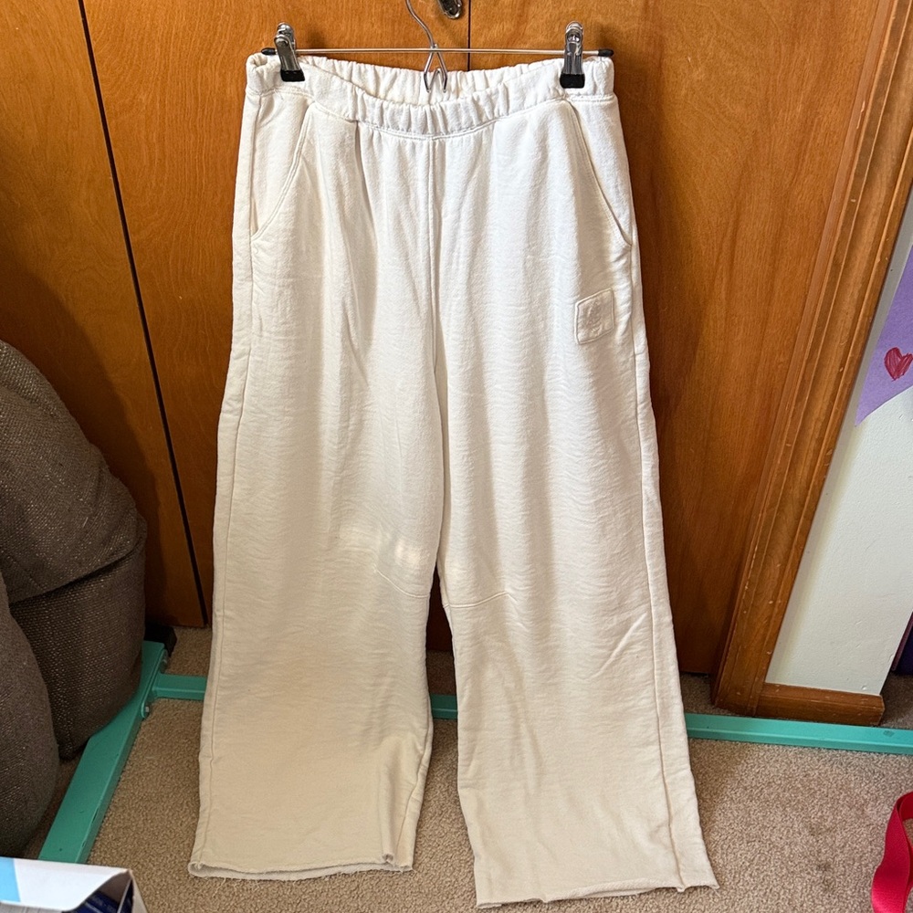 FP Movement by Free People Cream Wide-Leg Lounge Pants